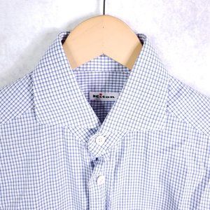Kiton Medium (Estimated) Check Plaid Dress Shirt